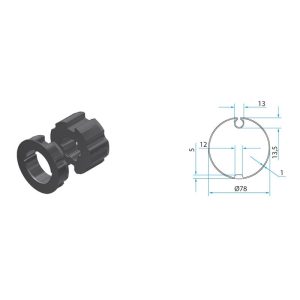 Adattatore 78mm con ogiva Tm2 Ad45 - Round Gr.78 1Pc FAAC A4505_0521S