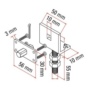 Supporto Tm2 Sup45 - Omega Sq.Pin Sup.Adj.H 1Pc FAAC A4506_0630