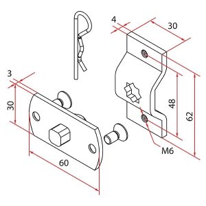 Supporto Tm2 Sup45 Omega Sq.Pin Support 1Pc FAAC A4506_0633