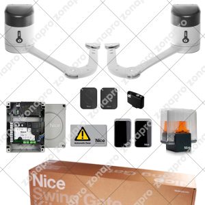 Kit HYKE Automazione Per Cancelli a Battente Ante Fino 3,5mt 24V NICE HYKEBDKCE