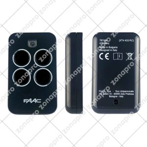 Trasmittente Telecomando 4 Canali Grigio FAAC XT4 433 RC 787456 Conf. 30PZ