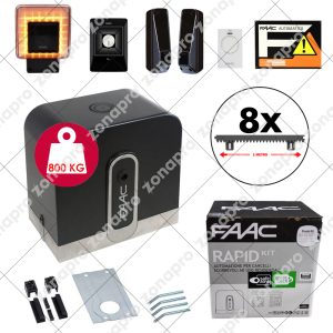 FAAC C721 RAPID KIT 800kg 24v Cremagliera Nylon Automazione Cancello Scorrevole