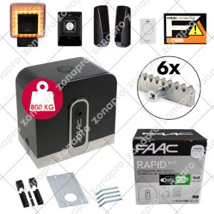 FAAC C721 RAPID KIT 800kg Cremagliera Zincata Automazione Cancello Scorrevole
