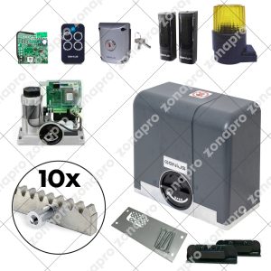 Kit FAAC GENIUS Automazione Cancello Scorrevole BLIZZARD 500kg 230v Cremagliera