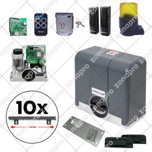 Kit FAAC GENIUS Automazione Cancello Scorrevole BLIZZARD 900kg 230v Cremagliera