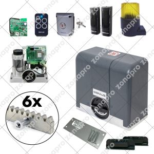 Kit FAAC GENIUS Automazione Cancello Scorrevole BLIZZARD 900kg 230v Cremagliera