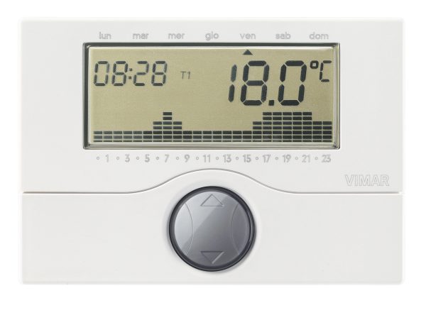VIMAR 01910 Cronotermostato Elettronico a Parete Batteria Bianco