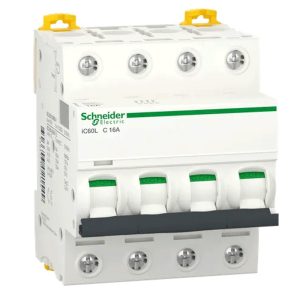 Interruttore Magnetotermico Schneider 4P 16A 15KA C 4 Moduli A9F94416
