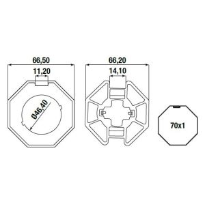 Adattatore Ottagonale Ø 70 Mm Per Tapparella ALMOT Y221
