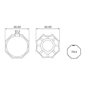 Adattatore Ottagonale Ø 70 Mm Per Tapparella ALMOT Y235