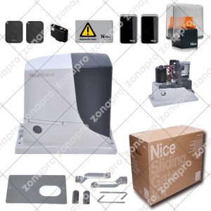 Kit Automazione Per Cancelli Scorrevoli Fino a 1000kg 24v NICE ROBUS RB1000BDKCE
