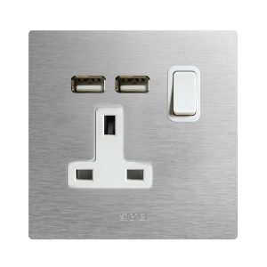 Presa 13A Inter. 2P Usb All.Nat. 2M AVE BS10972PUALS