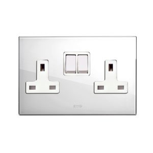 2 Prese 13A+Interr.2P Vetr.Bian. 4M AVE BS20972PBL