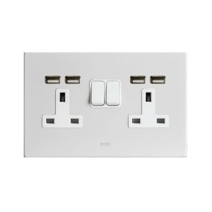 2 Prese 13A Inter. 2P+Usb Corian 4M AVE BS20972PUCNB