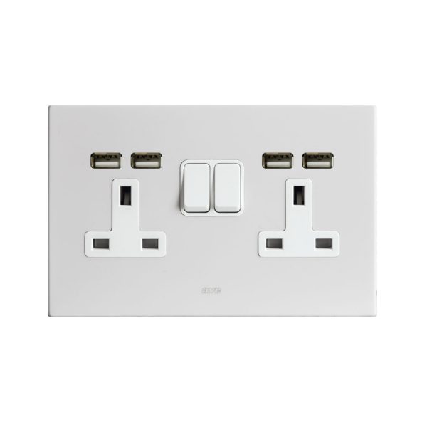 2 Prese 13A Inter. 2P+Usb Corian 4M AVE BS20972PUCNB