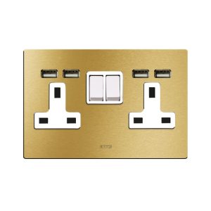 2 Presa 13A Interrutt. 2P Oro 4M AVE BS20972PUORO