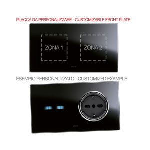 Placca Mult.Person.Vetro Nero 2+2M AVE 44PV24NAL-XX