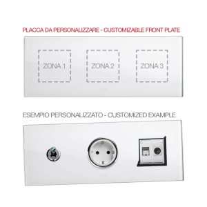 Placca Mult.Pers.Vetro Bianco2+2+2M AVE 44PV26BL-XX