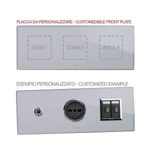 Placca Mult.Pers.Vetro Grig. 2+2+2M AVE 44PV26GO-XX