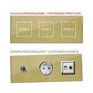 Placca Mult.Person.Vetro Oro 2+2+2M AVE 44PV26GOLD-XX