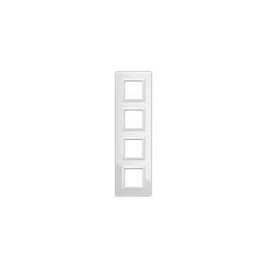 Placca Vera44 Vetro Bianca 2+2+2+2M AVE 44PV28BL