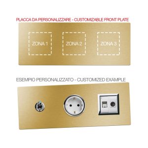 Placca Mult.Pers.Allumin.Oro 2+2+2M AVE 44PA26GOLD-XX