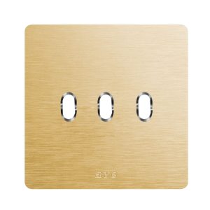 Placca 98X98 Allum.Oro 3Com.Lev. AVE 44PANK3ORO