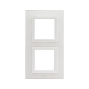 Placca Vera44 Vetro Bianca 2+2M AVE 44PV24BL