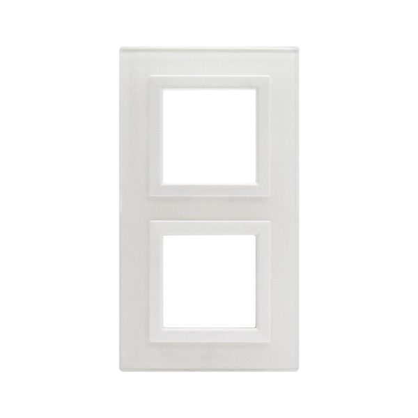 Placca Vera44 Vetro Bianca 2+2M AVE 44PV24BL