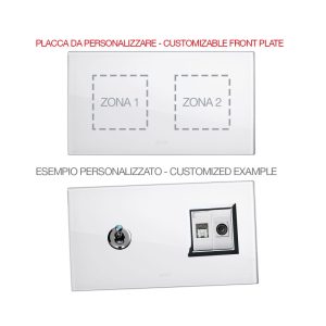 Placca Mult.Pers.Vetro Bianco 2+2M AVE 44PV24BL-XX