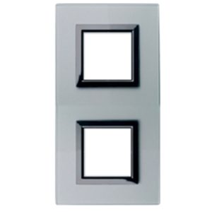 Placca Vera44 Vetro Grigio Arg.2+2M AVE 44PV24GO