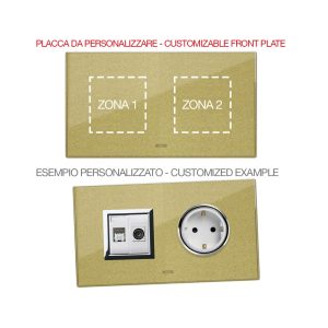 Placca Mult.Person. Vetro Or0 2+2M AVE 44PV24GOLD-XX