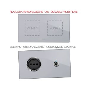 Placca Mult.Pers.Vetro Grigio 2+2M AVE 44PV24GO-XX