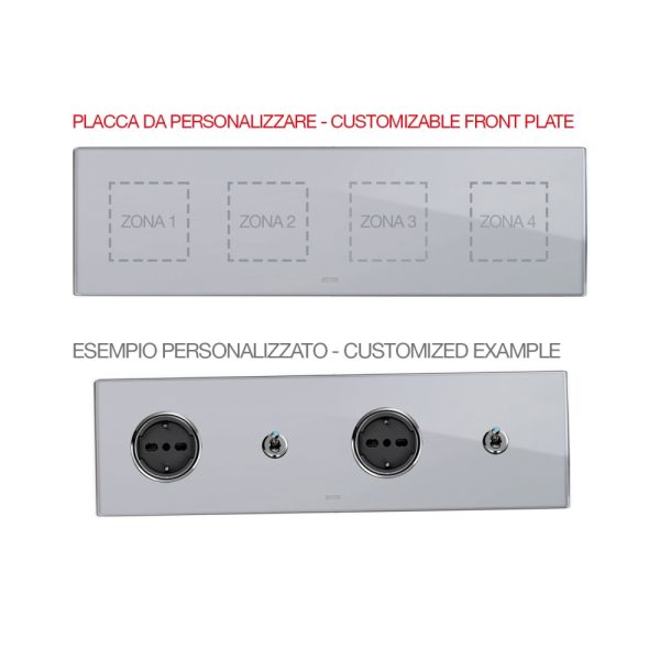 Placca Mult.Per.Vetro Grig.2+2+2+2M AVE 44PV28GO-XX