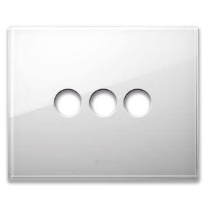 Placca New Style Vetro Bianca 3Com AVE 44PVN03BL