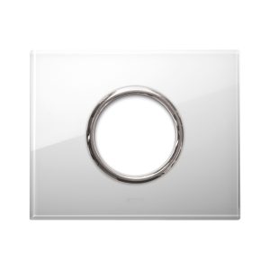 Placca New Style Vetro Bianca 1Pre AVE 44PVN90BL