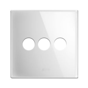 Placca 98X98 Vetro Bianca 3Com.Lev. AVE 44PVNK3BL
