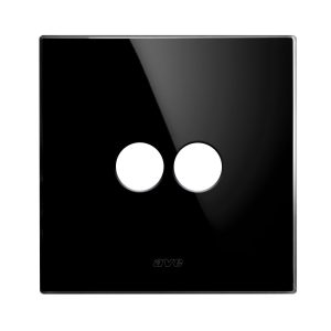 Placca 98X98 Vetro Nera 2Com.Lev. AVE 44PVNQ22NAL