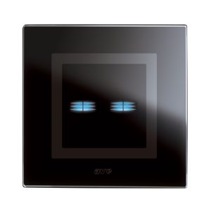 Placca 98X98 Vetro Nera Touch 2Com. AVE 44PVTCQ22NAL