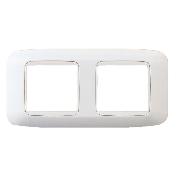 Placca Doppia Bianco Banqu. 4(2+2)M AVE 45P24BB