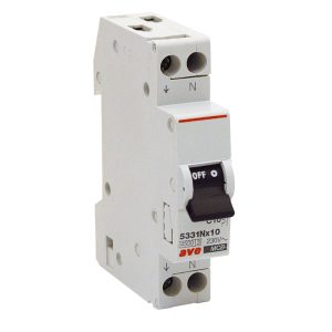 Interruttore Automatico Magnetotermico 1P+N 10A 4,5Ka Curva C 1M AVE 5331NX10