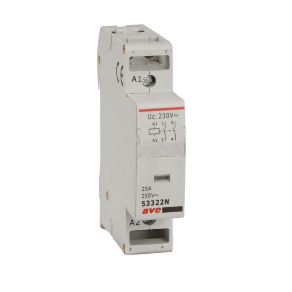 Contattore 2P 25A 2Na T.B. 230V 1M AVE 53322N