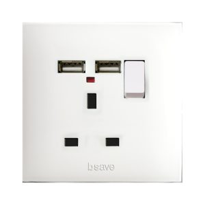 Presa Std.Ingl.+Int+N+Usb 13A 2P 2M AVE BSN11097/2PNU
