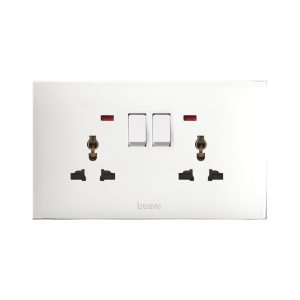 Doppia Presa Mulstd+Int+N 10A 1P 4M AVE BSN21059/TSN