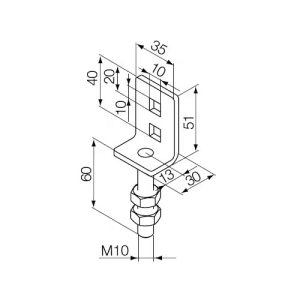 Staffa Regolabile Per Perno Quadro 10 Mm NICE 525.10020