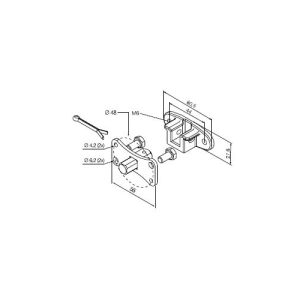 Perno Quadro 10 Mm - Staffa a Sella Con Fori M6 a Interasse 44 Mm NICE 525.10059
