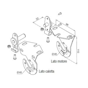 Kit Supporti Bianchi Ad Inserimento Rapido Sui Due Lati NICE 525.10072