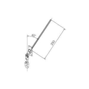 Occhiolo Con Snodo 45° Flangia a 4 Fori e Terminale Esagono 7 NICE 577.10145