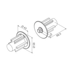 Kit Calotta Intermedia Per Rullo Acmeda 48 Mm Per Motori 35 Mm NICE 575.24800