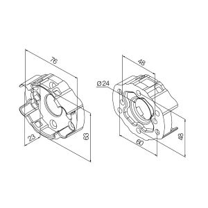 Supporto Compatto In Alluminio Con 2 Fori Interasse 48 e 60 Mm NICE 535.10091